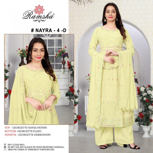 Ramsha Nayra 4 New Festive Georgette Pakistani Suit Collection